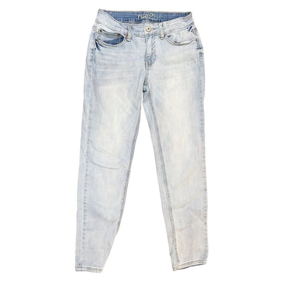 (6 for $25)Rue 21 Mid-Rise Skinny Jeans in Light Wash Size 8 - Picture 1 of 3